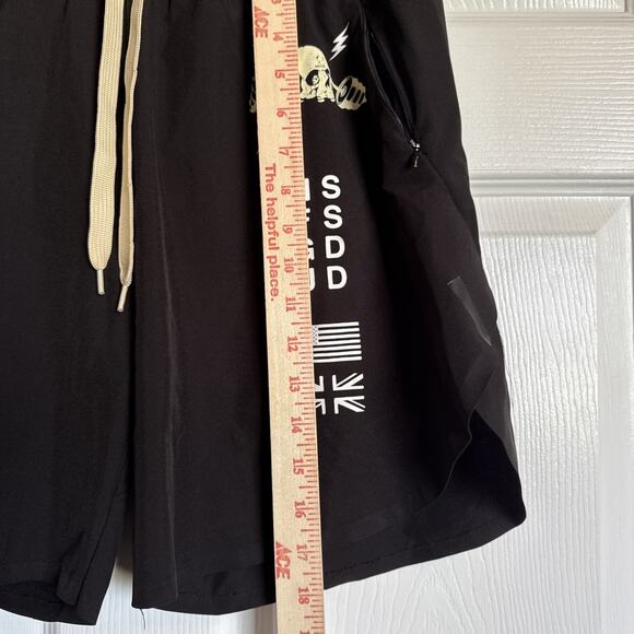 Men's Black Graphic Shorts - Picture 12 of 15